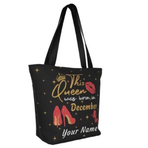 Hepmant Custom Large Tote Bag, Design Your Own Personalized Shoulder Bag For Work Business Or Leisure Travel Beach Shopping School