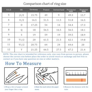 Velamnia Band Ring for Women Blue/Green/Yellow Cubic Zirconia Adjustable Engagement Wedding Statement Rings Eternity Ring (Green)