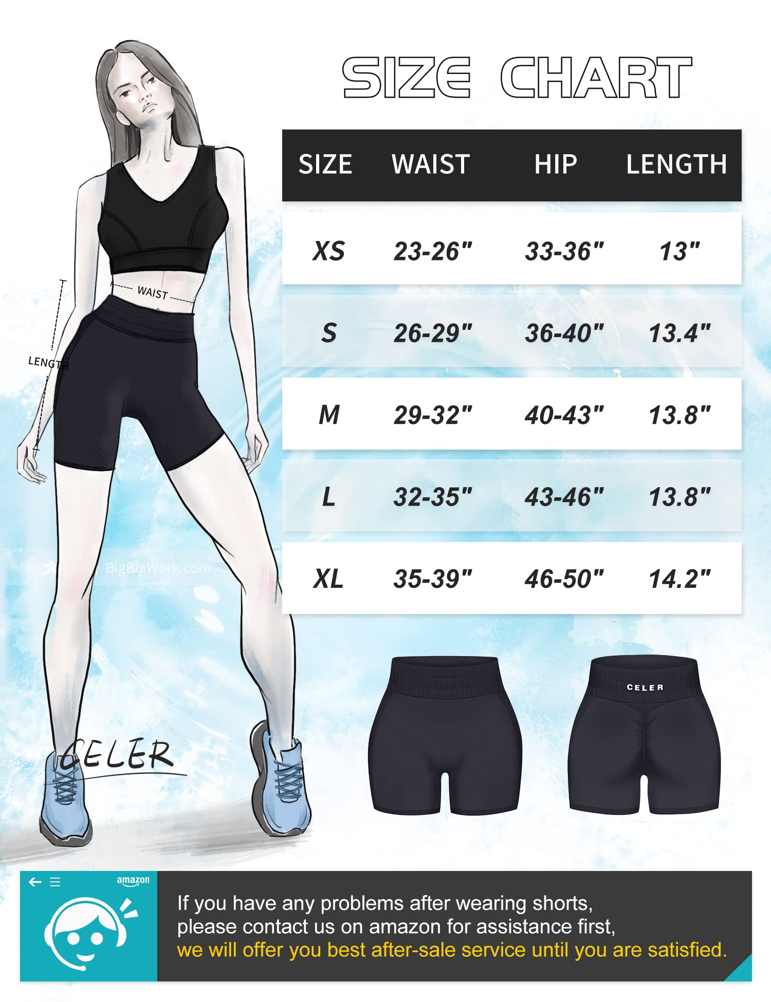 CELER Womens Workout Shorts Seamless Scrunch Butt Gym Shorts High Waisted Yoga Athletic Booty Shorts, Black M