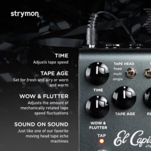 Strymon El Capistan V2 dTape Echo Guitar Pedal for Electric and Acoustic Guitar, Synths, Vocals and Keyboards