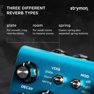 Strymon blueSky V2 Guitar Effects Pedal with Studio Quality Plate, Room and Spring Reverbs, for Electric and Acoustic Guitar, Synths, Vocals and Keyboards