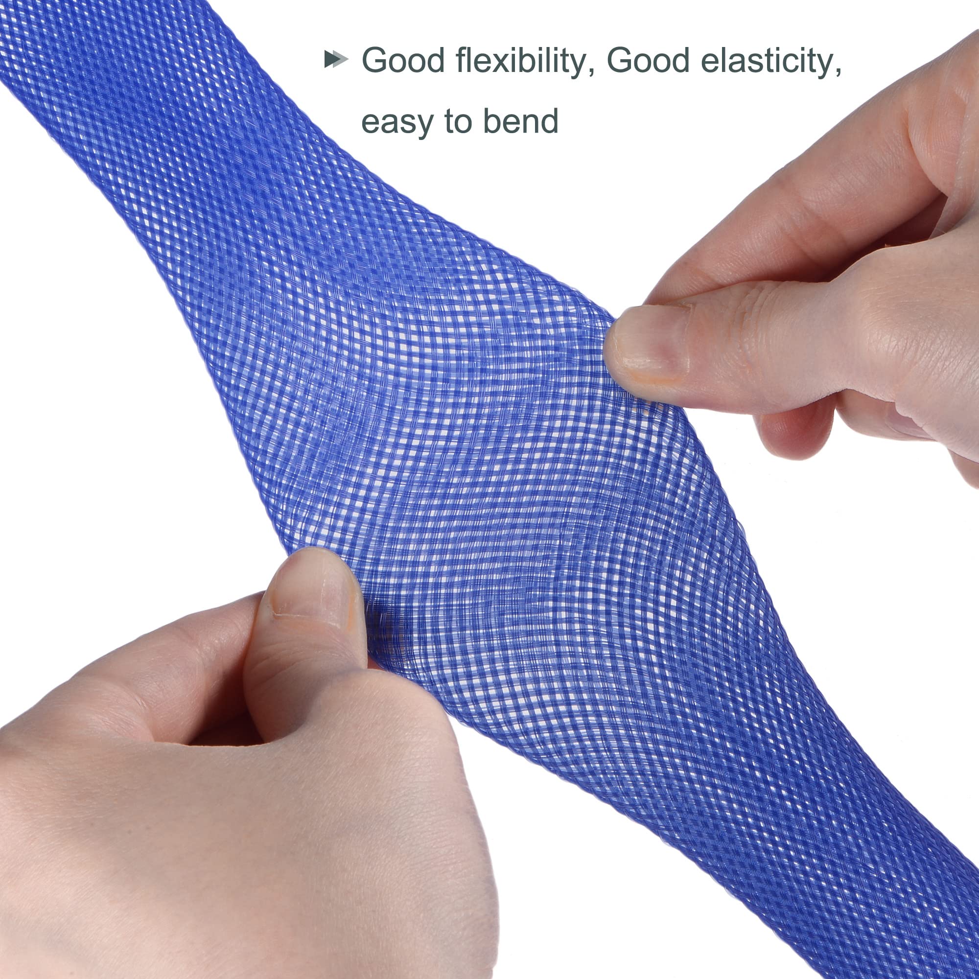 MECCANIXITY Fishing Rod Sleeve Rod Sock Cover 67inch Blue Braided Mesh Rod Protector for Fishing Rod 3 Pack