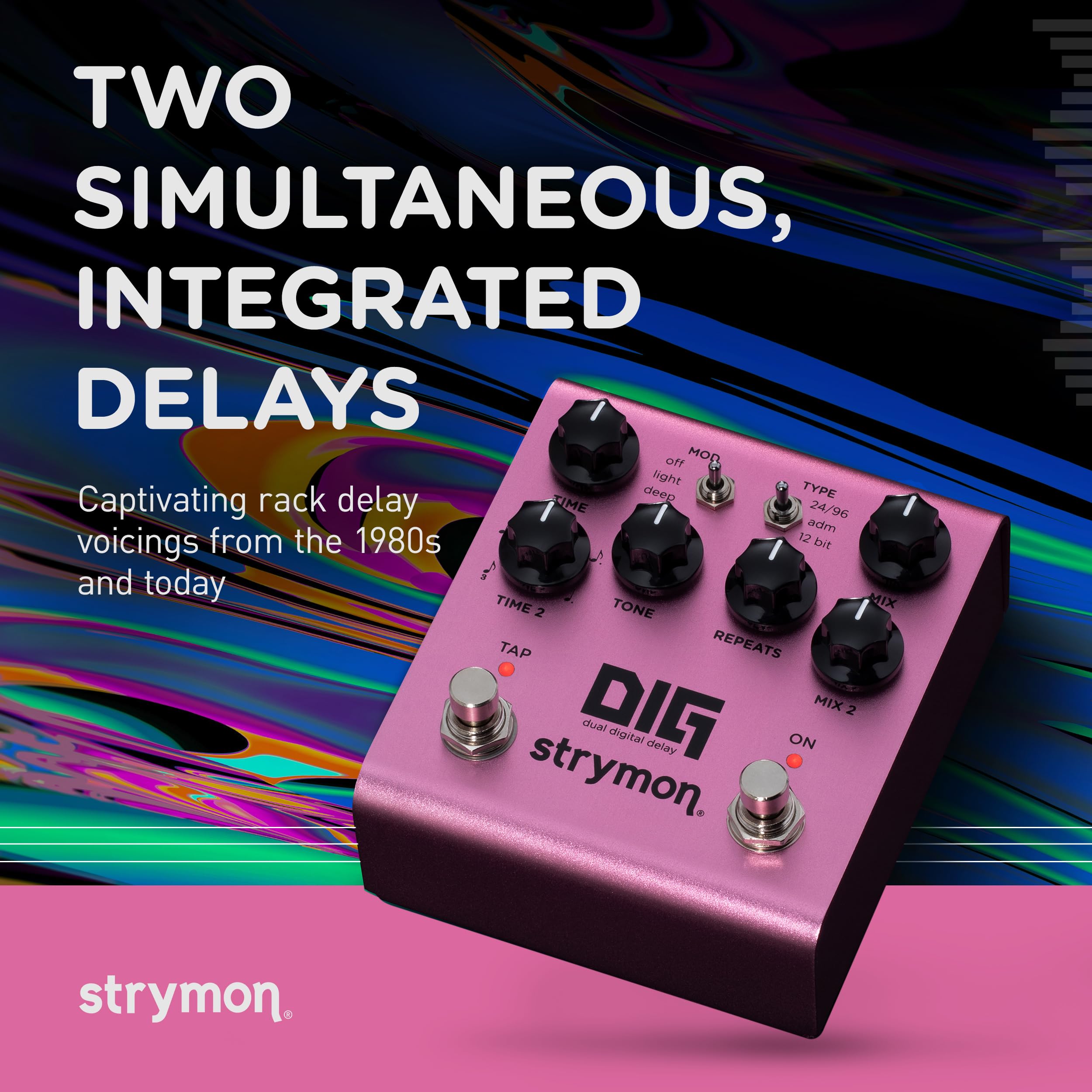 Strymon DIG V2 Dual Digital Delay Guitar Effects Pedal for Electric and Acoustic Guitar, Synths, Vocals and Keyboards