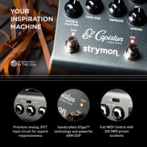 Strymon El Capistan V2 dTape Echo Guitar Pedal for Electric and Acoustic Guitar, Synths, Vocals and Keyboards