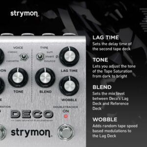 Strymon Deco V2 Tape Saturation and Doubletracker Guitar Effects Pedal for Electric and Acoustic Guitar, Synths, Vocals and Keyboards