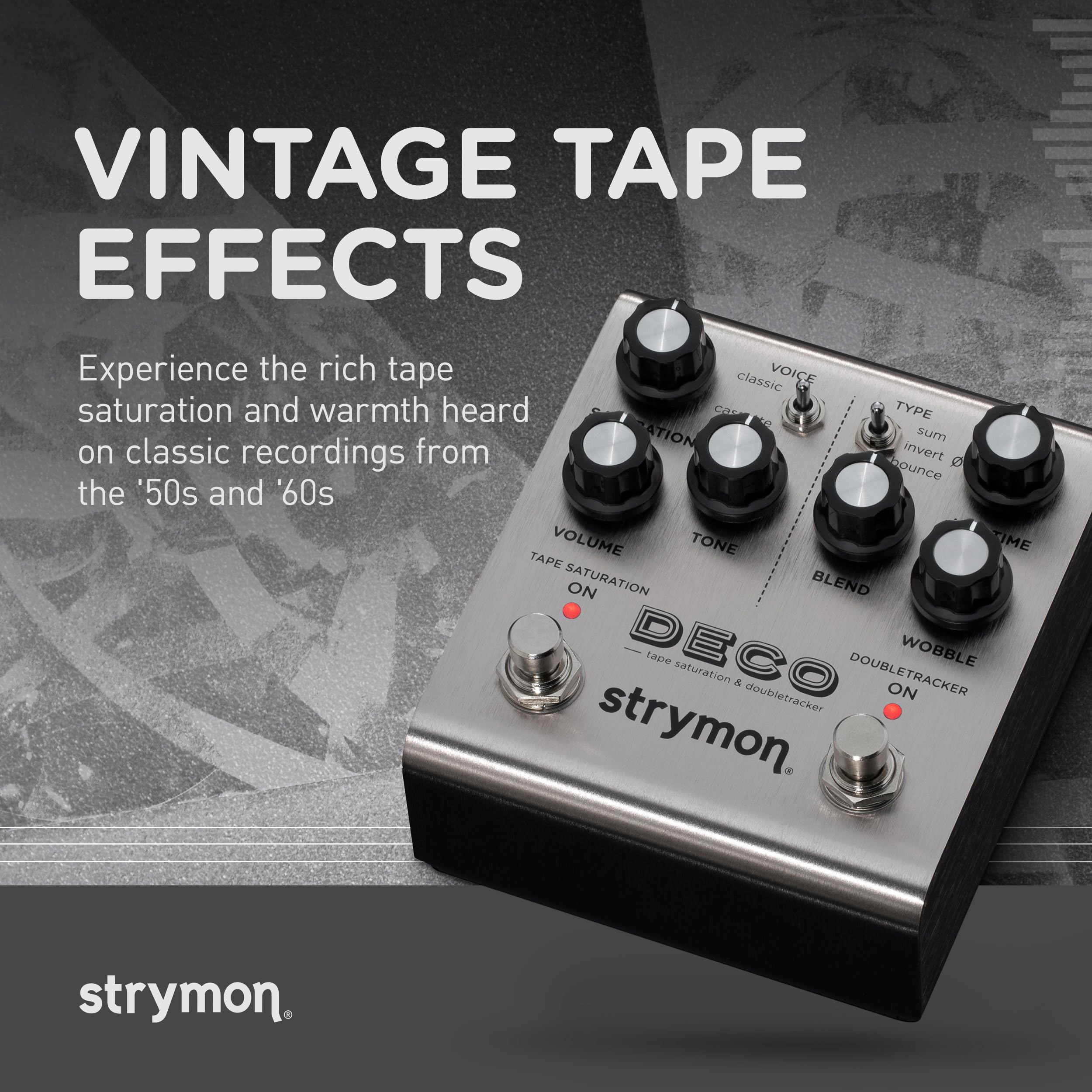 Strymon Deco V2 Tape Saturation and Doubletracker Guitar Effects Pedal for Electric and Acoustic Guitar, Synths, Vocals and Keyboards