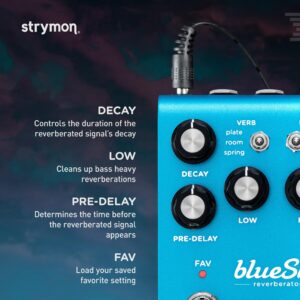 Strymon blueSky V2 Guitar Effects Pedal with Studio Quality Plate, Room and Spring Reverbs, for Electric and Acoustic Guitar, Synths, Vocals and Keyboards