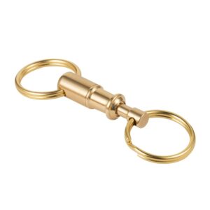 Dilidou 3 Pack Quick Release Keychain, Detachable Pull Apart Keychain, Double Spring Split Snap Separate Chain Convenience Accessory, Brass, Gold