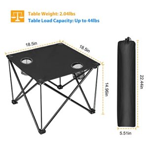 Moclever Foldable Camping Table, Small Ultralight Portable Table with Carry Bag & Cup Holder Perfect for Outdoor, Picnic, BBQ, Cooking, Festival, Beach, Home Use