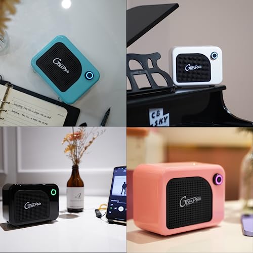 GTRS Guitar Amp Mini Portable Amplifier 5 Watt for Electric Guitar Rechargeable Support Bluetooth Connection with Mobile Devices Black