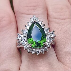 Roxxy Crystals Amulet Talisman Emerald Ring Luxury Almond Shape. Magical Birth Stone ring Psychic spell ring. Lucky Ring Witch Jewelry, Reiki, Wicca (7)