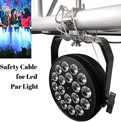 32'' Safety Cables 10 Pack, Czgor Stainless Steel Safety Cables with Carabiner Lock lighting Fall Prevention Security Cable Safety Rope for DJ Stage Lighting Bicycle Luggage Lock 110lb Load Capacity