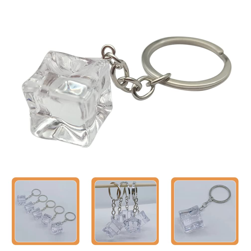 Holibanna Ice Cube Key Chain Resin Ice Keychain Key Ring Car Bag Keychain Accessories