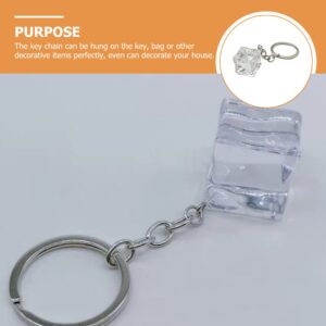 Holibanna Ice Cube Key Chain Resin Ice Keychain Key Ring Car Bag Keychain Accessories