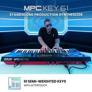 Akai Professional MPC Key 61 - Standalone Music Production Synthesizer Keyboard with Touch Screen, 16 Drum Pads, 20+ Sound Engines, Semi Weighted Keys, black