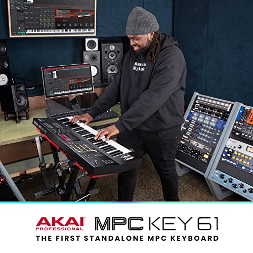 Akai Professional MPC Key 61 - Standalone Music Production Synthesizer Keyboard with Touch Screen, 16 Drum Pads, 20+ Sound Engines, Semi Weighted Keys, black