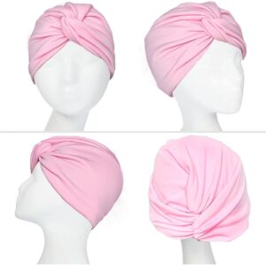 3Pack Turban Chemo Beanie, Head Wrap Cap Cotton India Headwear for Woman Cancer Patient (Black&Gray&Navy)