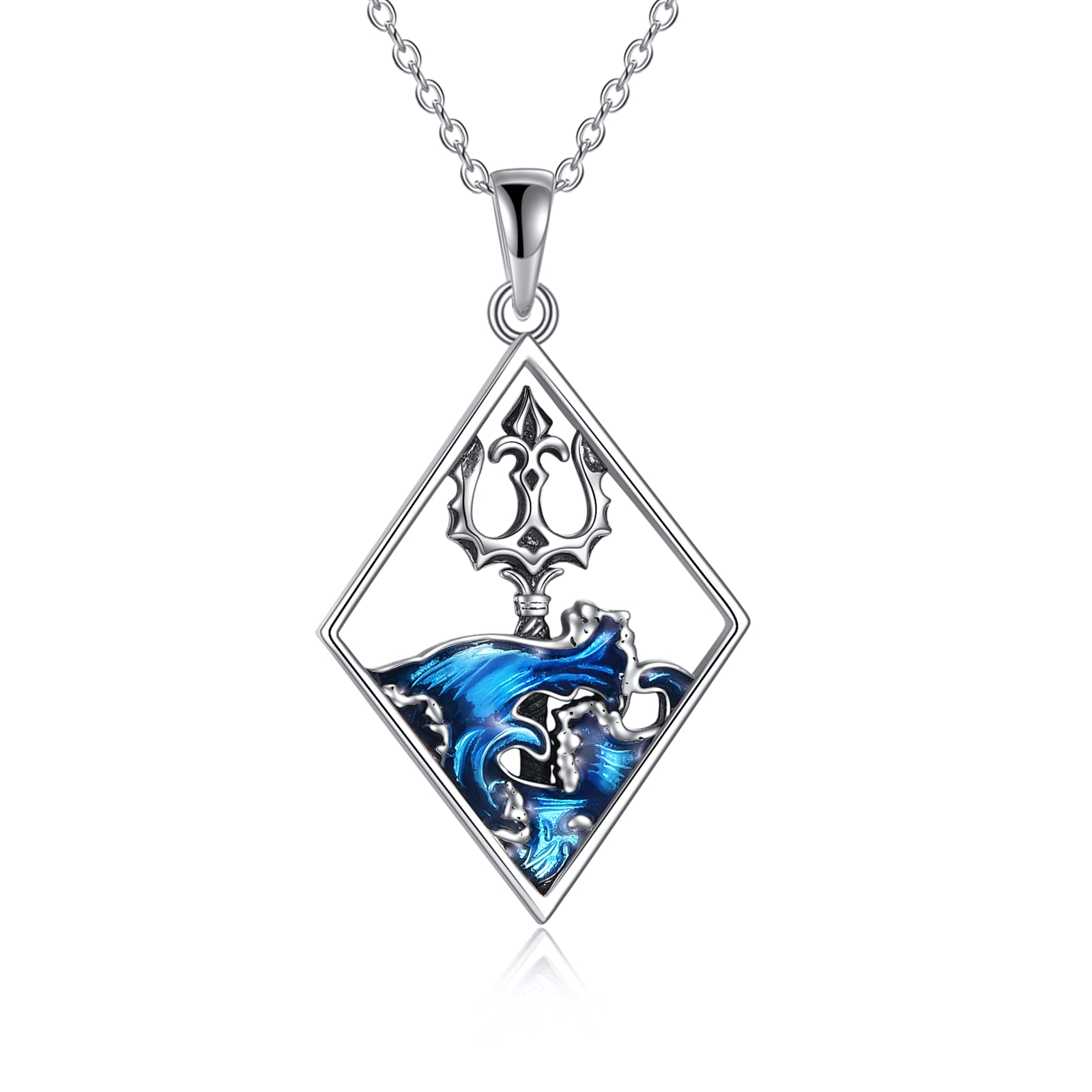 YAFEINI Trident Necklace Gifts for Women 925 Sterling Silver Ancient Greece Amulet Neptune Trident Pendant Necklace Jewelry for Women Teens