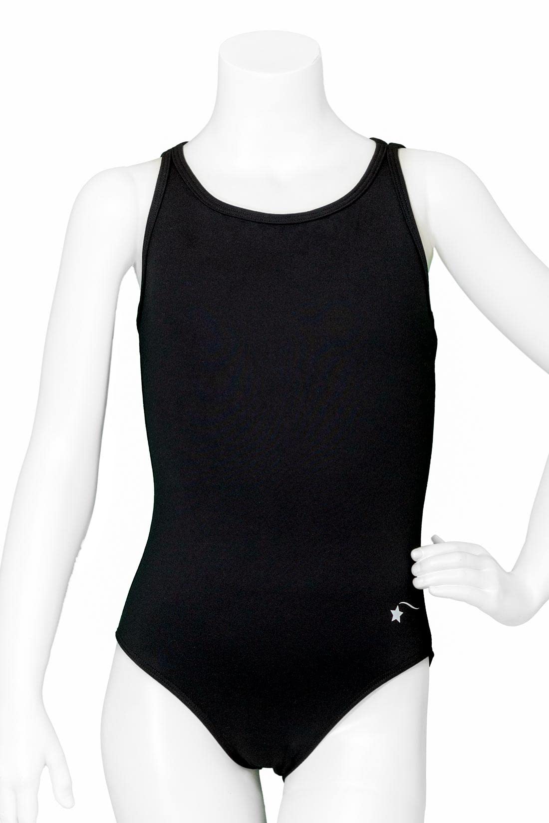 Destira Gymnastics Leotard for Girls, Black Simplicity Cami, Super Soft Fabric Athletic Wear Leotards for Women and Girls, Gymnastics, Dance, Cheer, Yoga, and More, Child Large (10)