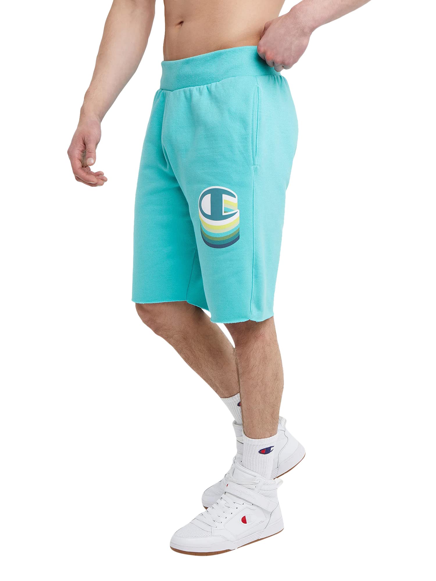 Champion Men's 10 Inch Reverse Weave C Shadow Cut-Off Shorts, Portal Teal (89597-586BOA), XX-Large