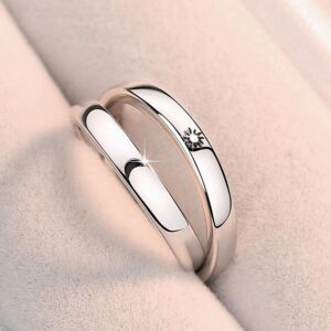 Simple Women Men 1 Pair Finger Rings Set Couple Jewelry Sun Moon Ring Useful and Attractive