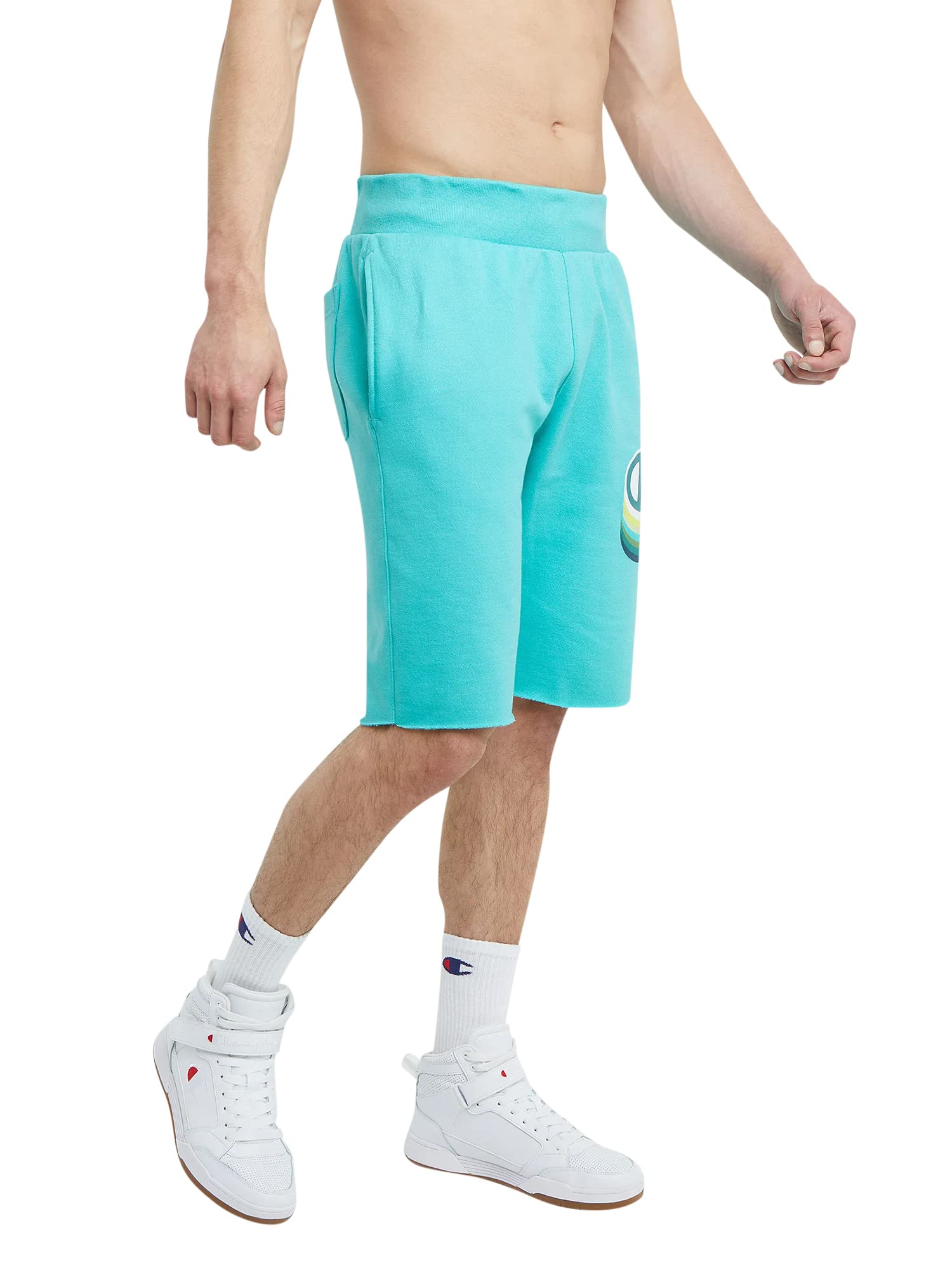 Champion Men's 10 Inch Reverse Weave C Shadow Cut-Off Shorts, Portal Teal (89597-586BOA), XX-Large