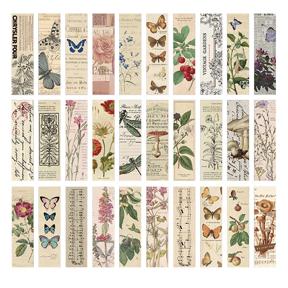 Vintage Style Bookmarks for Women Men, 30PCS (Gentle Whisper)