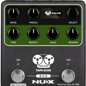 Briskdrop NUX NDD-7 Tape Echo Delay Effects Pedal - Bundle with 2 Instrument Cables, 2 Patch Cables, and Snark Tuner