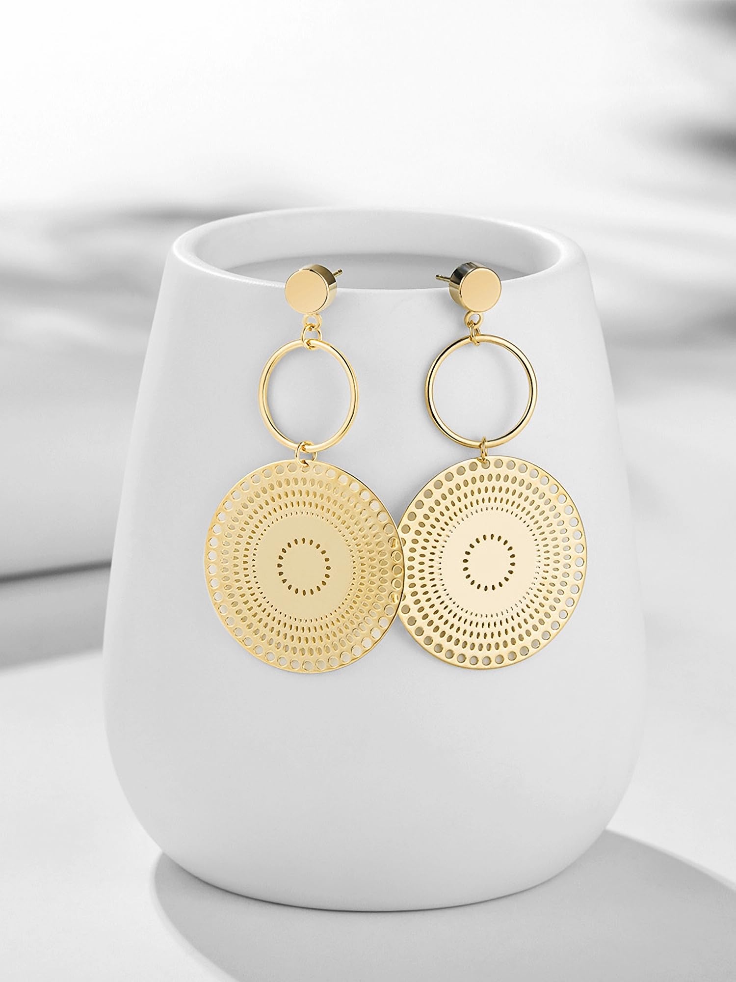 Simple Gold Dangle Earrings Boho Drop Earrings for Women