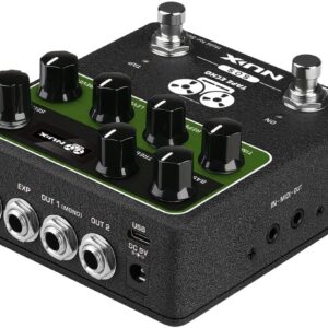 Briskdrop NUX NDD-7 Tape Echo Delay Effects Pedal - Bundle with 2 Instrument Cables, 2 Patch Cables, and Snark Tuner