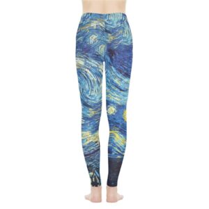 Xhuibop Van Gogh Starry Night Women Workout Leggings Plus Size X Large Yoga Pants High Waisted Gym Trousers Tummy Control Active Tights Butt Lift Ladies Outfits