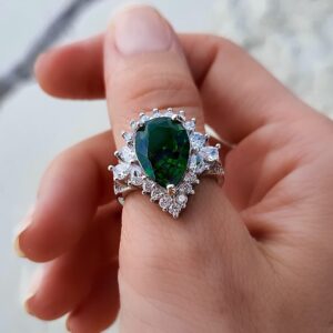 Roxxy Crystals Amulet Talisman Emerald Ring Luxury Almond Shape. Magical Birth Stone ring Psychic spell ring. Lucky Ring Witch Jewelry, Reiki, Wicca (7)