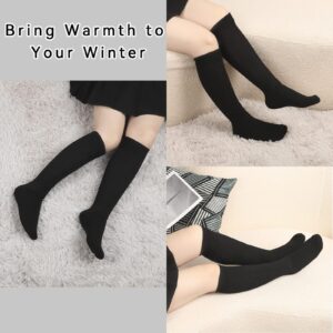 KEREDA Slouch Socks Women Knee High Scrunch Scrunchie Socks 3 Pairs Size 6-11 Black