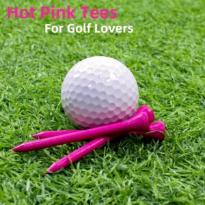 MYKUJA Bamboo Professional Golf Tees Pink, 100Pcs Golf Tees 2 3/4 inch, Long Golf Tees