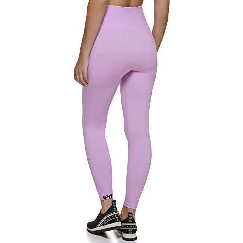 DKNY Women's Sport Tummy Control Workout Yoga Leggings, Tulle Ankle Logo, Large