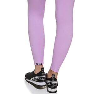 DKNY Women's Sport Tummy Control Workout Yoga Leggings, Tulle Ankle Logo, Large