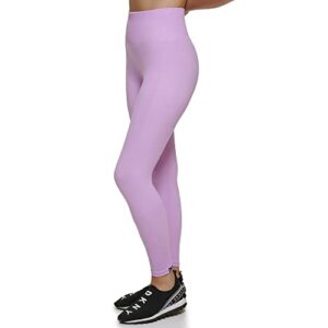 DKNY Women's Sport Tummy Control Workout Yoga Leggings, Tulle Ankle Logo, Large