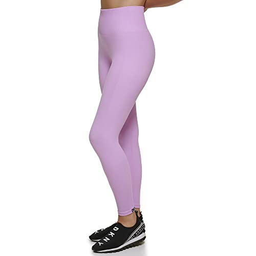 DKNY Women's Sport Tummy Control Workout Yoga Leggings, Tulle Ankle Logo, Large