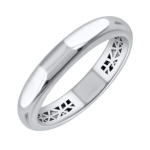 finerock 14k white gold 4mm plain wedding band (ring size 7)