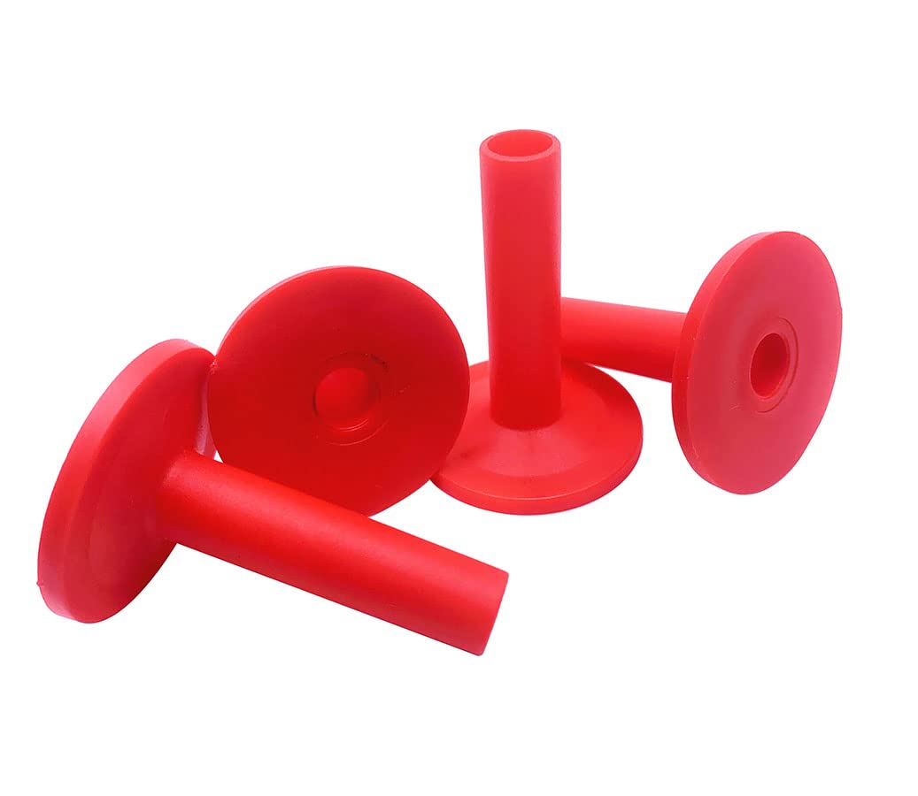 Jiayouy Plastic Long /Medium /Short Flanged Cymbal Sleeves 8mm for Percussion Drum Kit Part 12 Pack (Red)