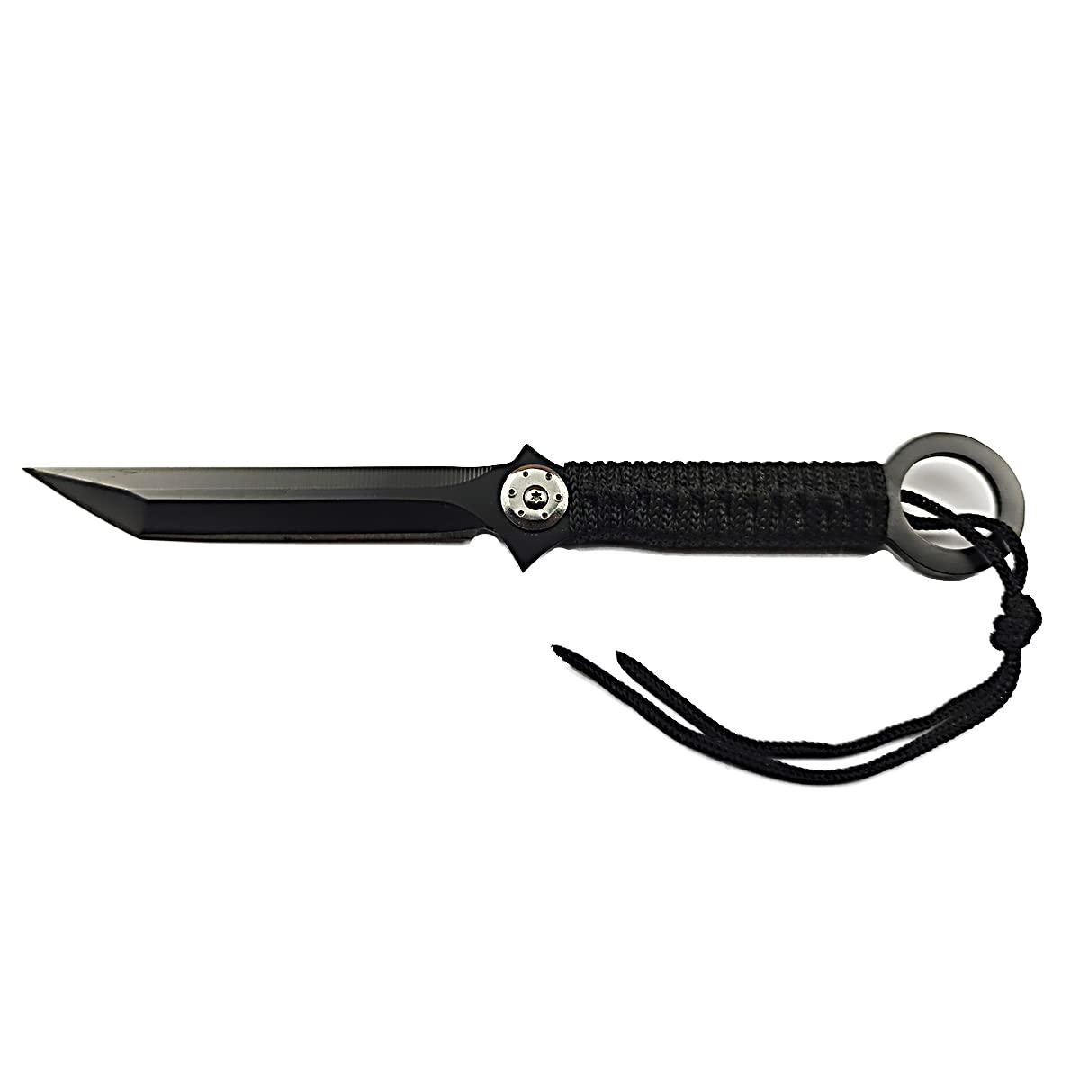 Survival Special Fixed Blade Knife 3pcs with Nylon Sheath, Black Rope Handle