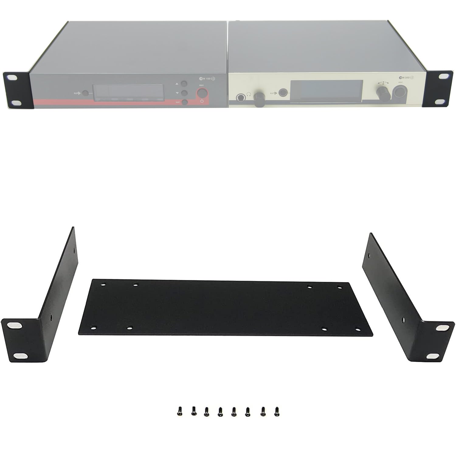 RK Rackmount Bracket Kit Suitable to Mount Senheiser G 3 G 4 ew100 135 300 335 835 845 935 945 GA 3 GA 4 Dual (2) Receivers on 1U Standard 19'' Rack Distribution