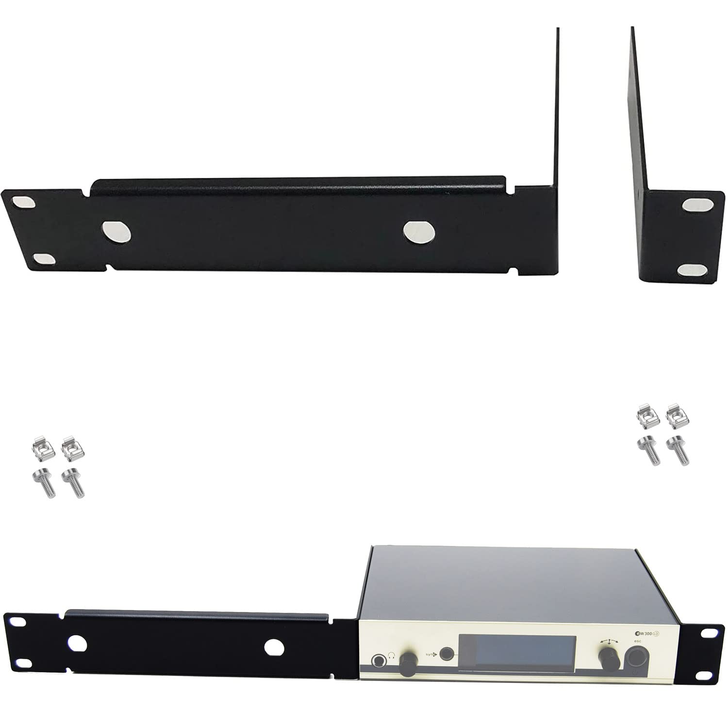 Rack Mount Kit Fit for Senheiser ew G 3 G 4 (ew100 135 300 335 835 845 935 945) Singe Receiver GA 3 GA 4 Mounting on 19 Inches Standard Installation Hardware