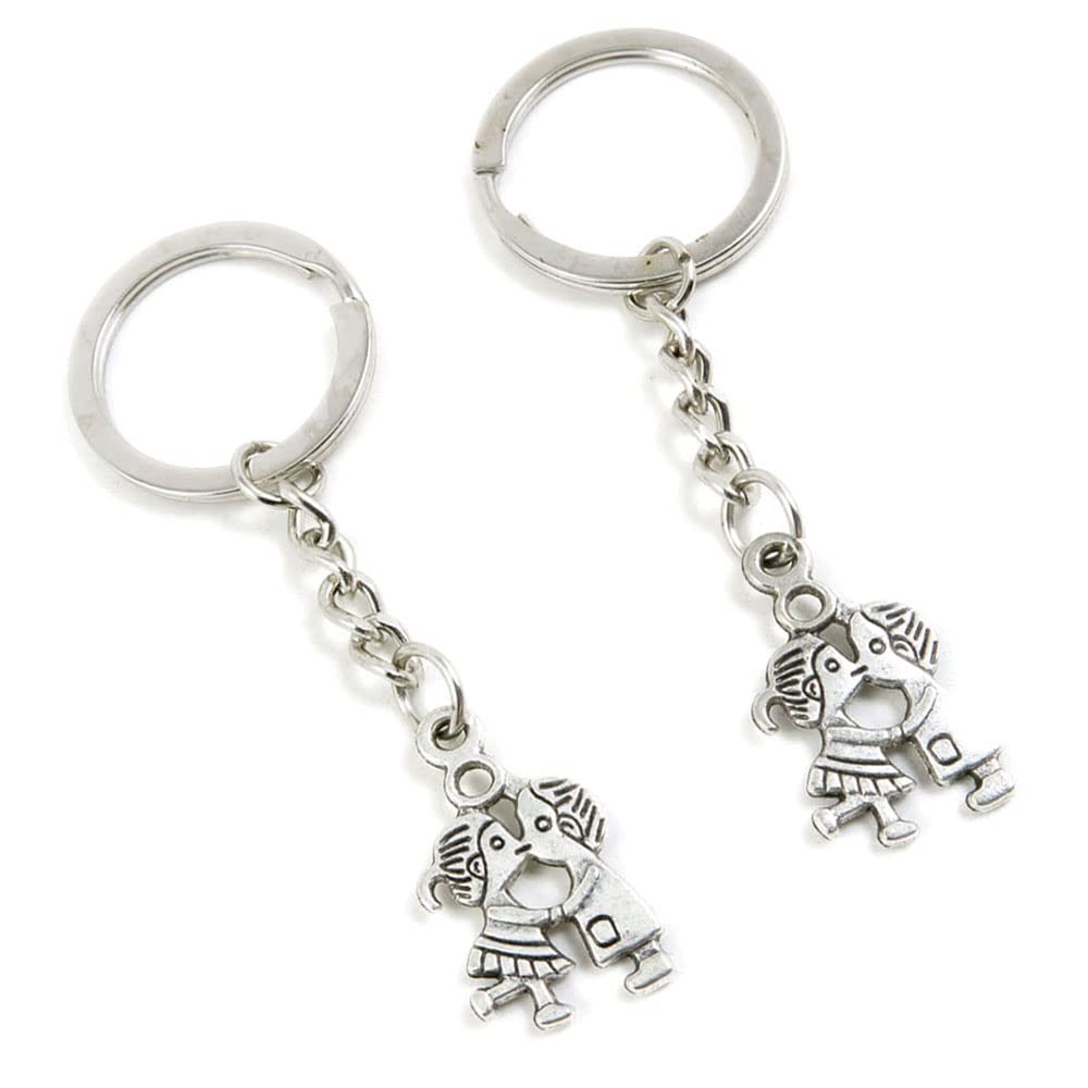 100 Pieces Keychain Keyring Door Car Key Chain Ring Tag Charms Supplies N8YH4G Lovers Boy Girl