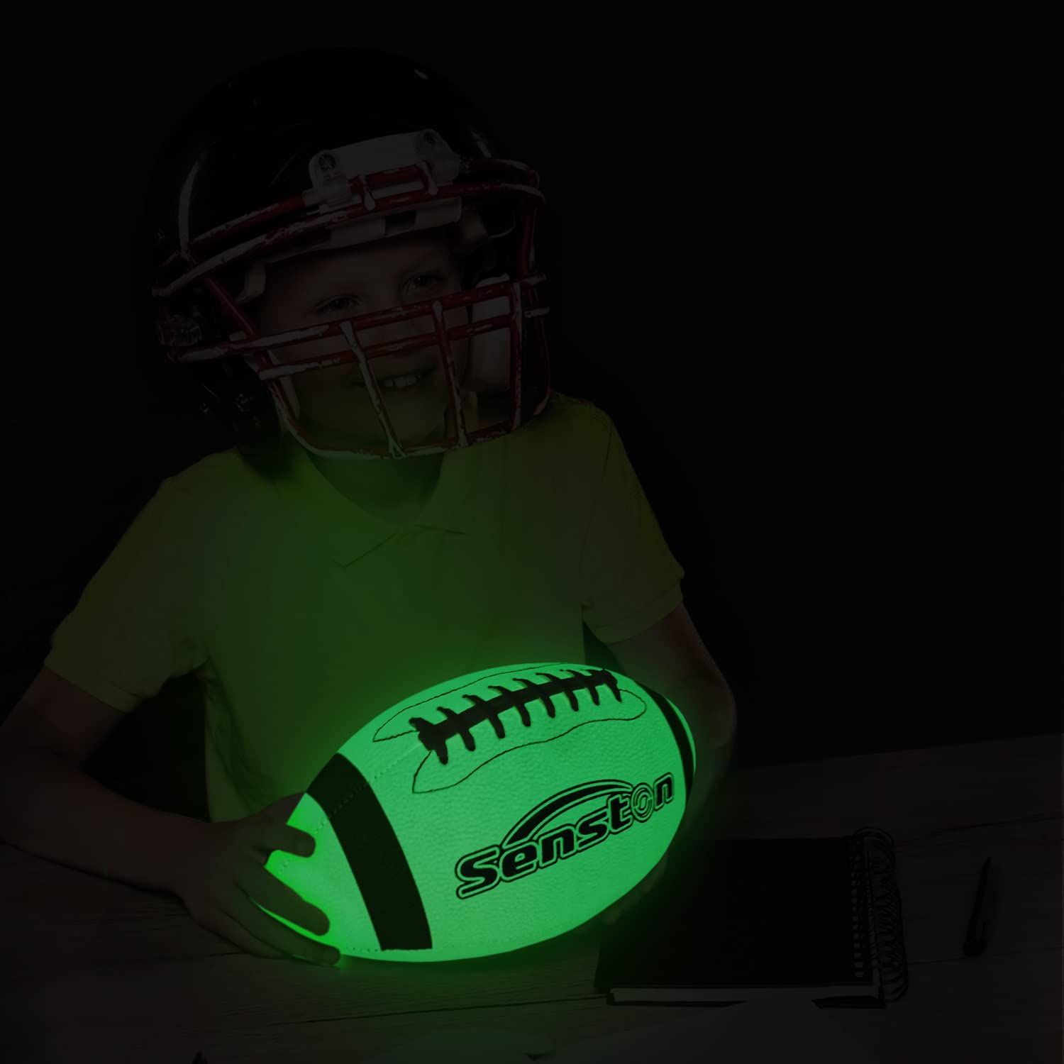 Senston Glow in The Dark Football Size 6 - Junior/Youth Glow Leather Football