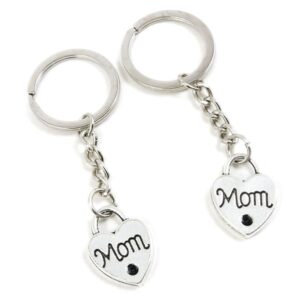 100 pieces keychain keyring door car key chain ring tag charms supplies e5az2x mom love lock