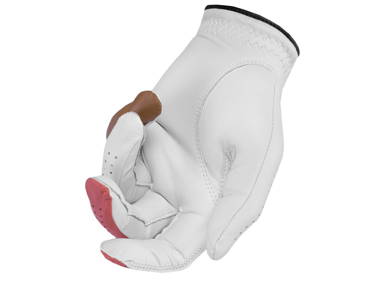 Golf Gods - Golf Glove 'Shocker' 3 Pack (Medium - Left), White,Brown