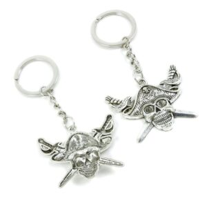 100 pieces keychain keyring door car key chain ring tag charms supplies y6te0n pirate skull head