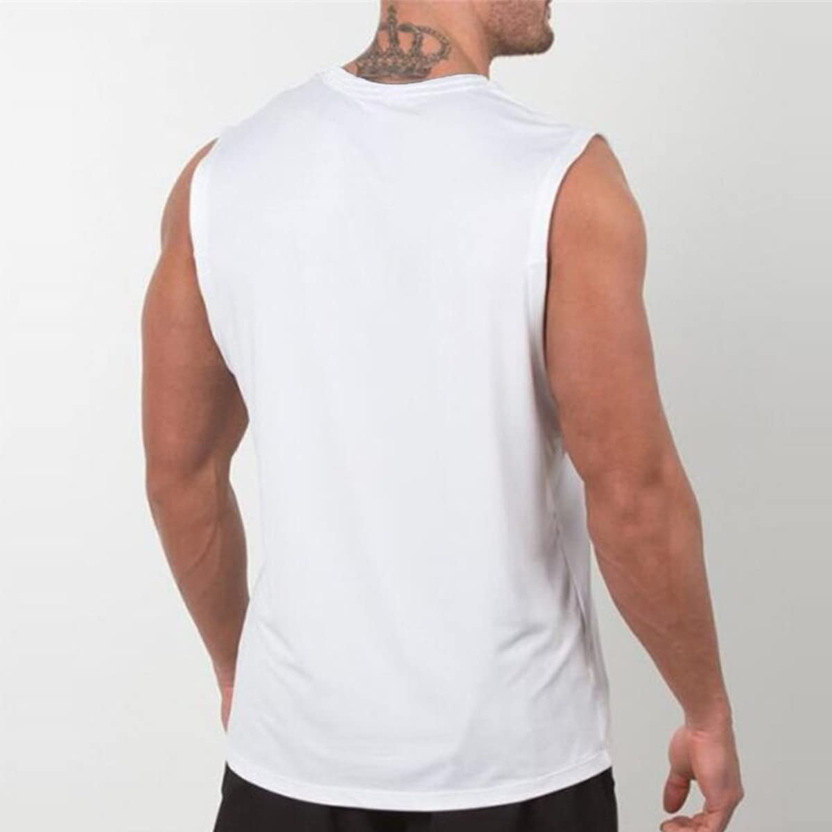 Heralady Mens Tank Tops Sleeveless Casual Crewneck Workout Gym Muscle Athletic Shirt White XXLarge