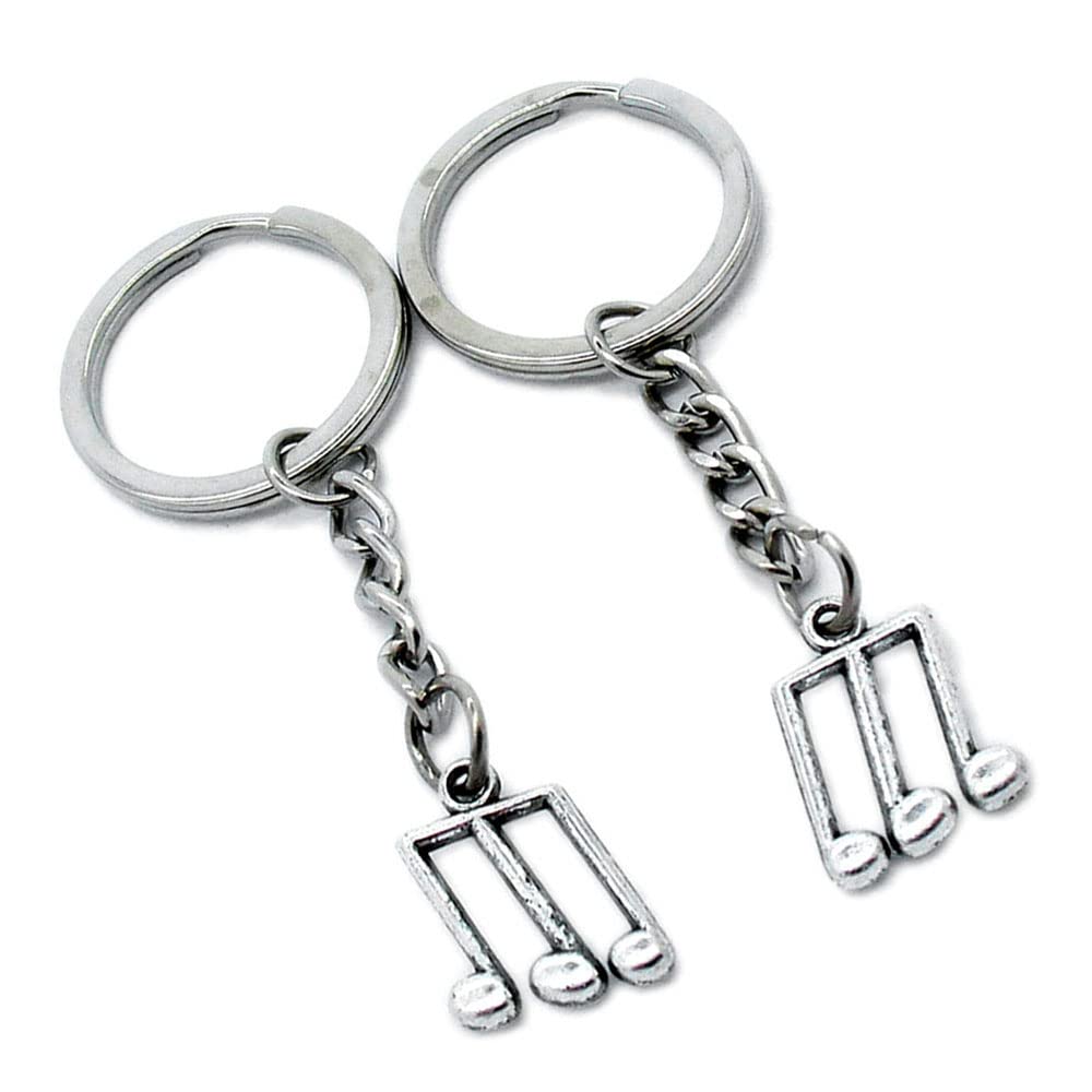 100 Pieces Keychain Keyring Door Car Key Chain Ring Tag Charms Supplies U1SO4Y Music Musical Note